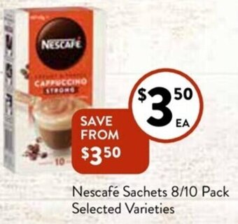 Foodworks Nescafé Sachets 8/10 Pack offer