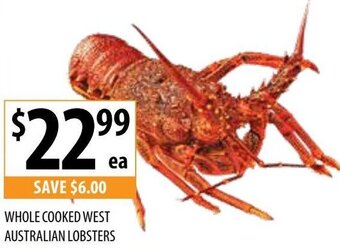 Supabarn Whole Cooked West Australian Lobsters offer
