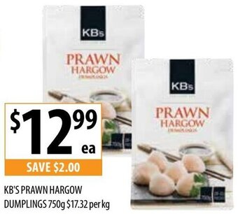 Supabarn KB"s Prawn Hargow Dumplings 750g offer