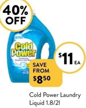 Foodworks Cold Power Laundry Liquid 1.8/2l offer