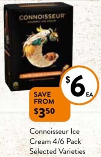 Foodworks Connoisseur Ice Cream 4/6 Pack offer