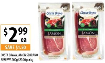 Costa Brava Jamon Serrano Reserva 100g