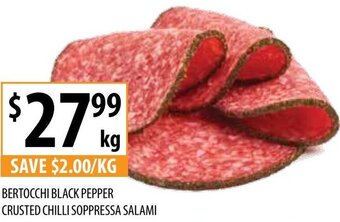 Bertocchi Black Pepper Crusted Chilli Soppressa Salami