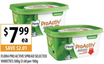 Supabarn Flora Pro Active Spread Selected Varieties 500g offer