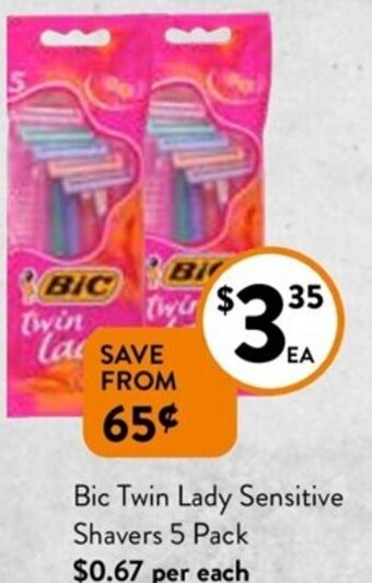 BIC Twin Lady Sensitive Shavers 5 Pack