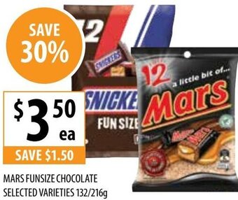 Supabarn Mars Funsize Chocolate Selected Varieties 132/216g offer