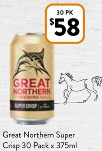 Foodworks Great Northern Super Crisp 30 Pack x 375ml offer