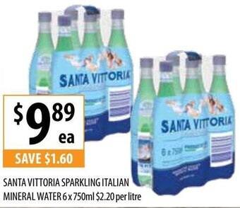 Santa Vittoria Sparkling Italian Mineral Water 6 x 750ml