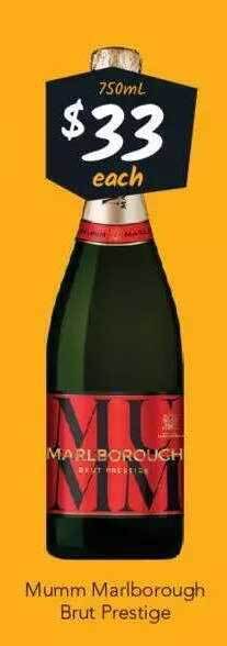 Mumm marlborough brut prestige