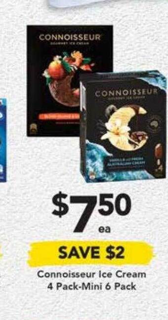 Drakes Connoisseur ice cream 4 pack-mini 6 pack offer