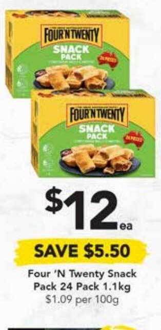 Drakes Four 'n twenty snack pack 24 pack offer