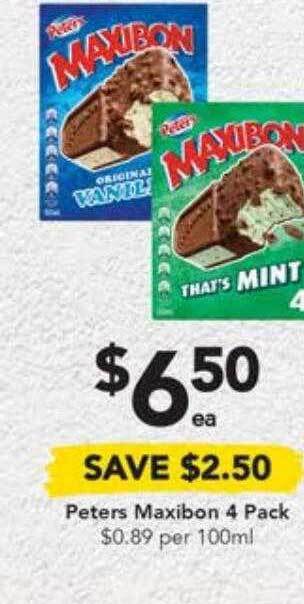 Drakes Peters maxibon 4 pack offer