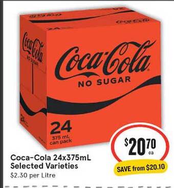 IGA Coca-cola selected varieties offer