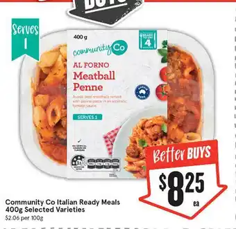 IGA Community co italian ready meals selected varieties offer