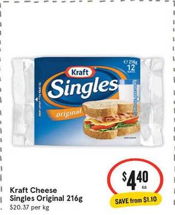 IGA Kraft cheese singles original offer
