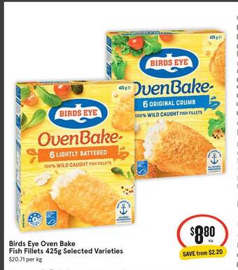IGA Birds eye oven bake fish fillets selected varieties offer
