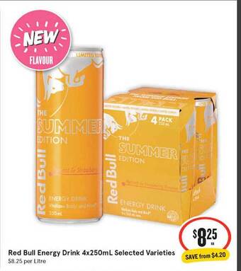 IGA Red bull energy drink selected varieties offer