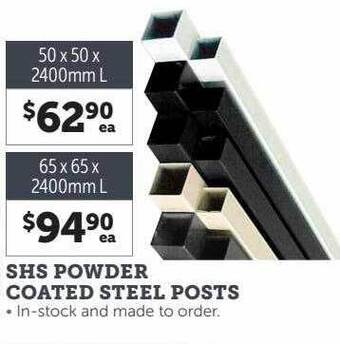 Stratco Shs powder coated steel posts offer
