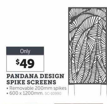 Stratco Pandana design spike screens offer