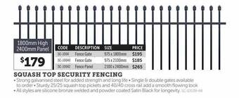 Stratco Squash top security fencing offer