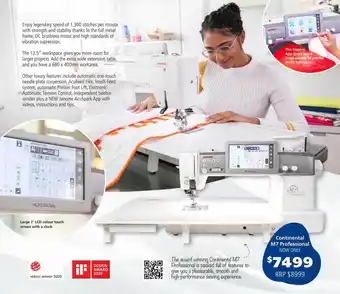 Janome Continental m7 professional offer