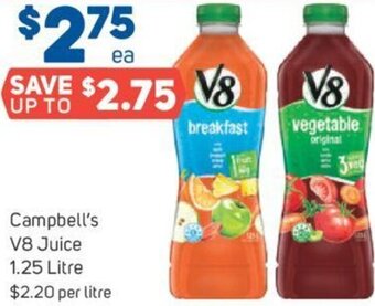 Foodland Campbell's V8 Juice 1.25 Litre offer