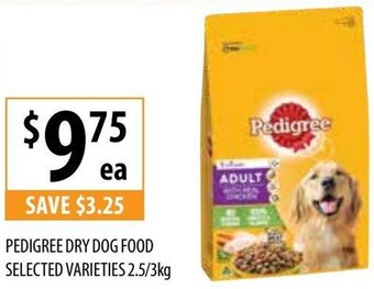 Supabarn Pedigree Dry Dog Food Selected Varieties 2.5/3Kg offer
