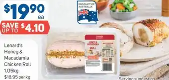 Foodland Lenard's Honey & Macadamia Chicken Roll offer