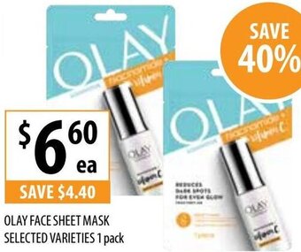 Supabarn Olay Face Sheet Mask Selected Varieties 1 Pack offer