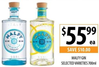 Supabarn Malfy Gin Selected Varieties 700ml offer