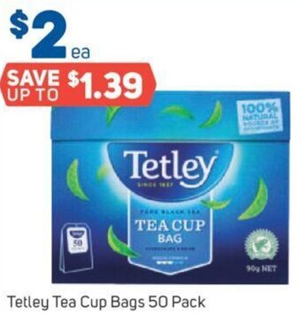 Foodland Tetley Tea Cup Bags 50 Pack offer