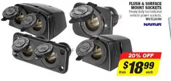 Autobarn Flush & surface mount sockets narva offer