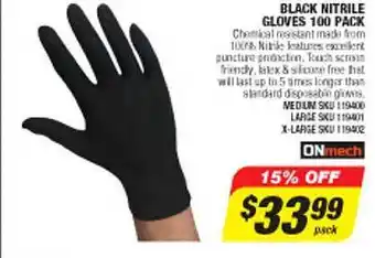Autobarn Black nitrile gloves 100 pack onmech offer