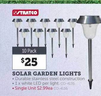 Stratco Solar garden lights offer