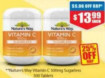 Nature's way vitamin c 500mg sugarless 300 tablets