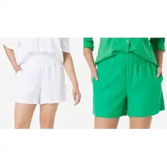 Linen blend pull on shorts offer at Kmart