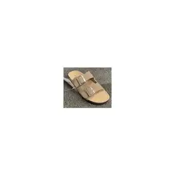 Kmart Double band slides - brown offer