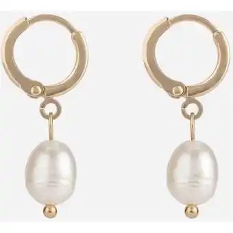Faux pearl drop earrings - gold look