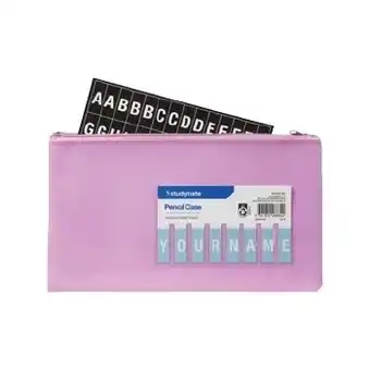 Studymate name pencil case small - light pink