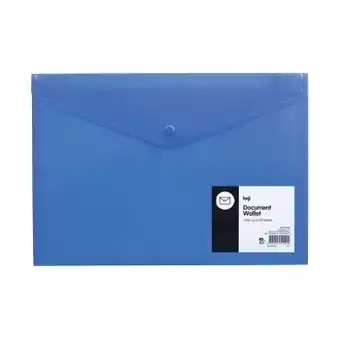 Officeworks Keji a4 button document wallet - blue offer