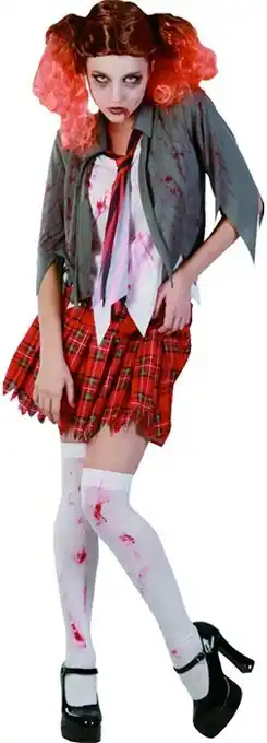 Costume zombie school girl adult medium ea