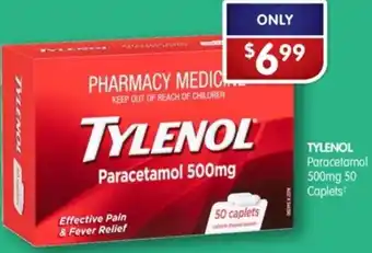 Alliance Pharmacy Tylenol Paracetamol 500mg 50 Caplets offer