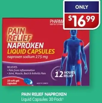Pain Relief Naproxen Liquid Capsules 30 Pack