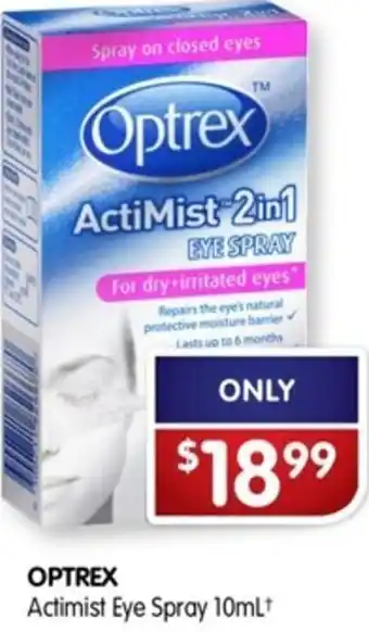 Alliance Pharmacy Optrex Actimist Eye Spray 10ml offer