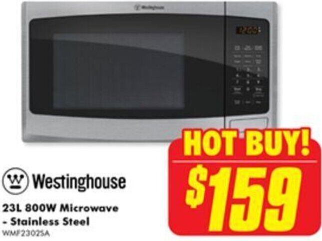 westinghouse 23l 800w white microwave
