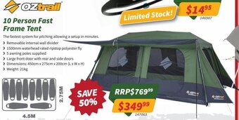 10 Person Fast Frame Tent