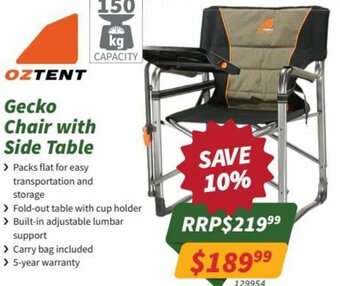 Gecko Chair With Side Table
