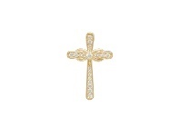 Bevilles Jewellery Cross Pendant with Cubic Zirconia in 9ct Yellow Gold offer