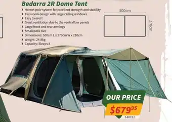 Tentworld Bedarra 2R Dome Tent offer