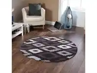 LivingStyles Ikat Diamonds Round Rug in Brown - 200x200cm offer